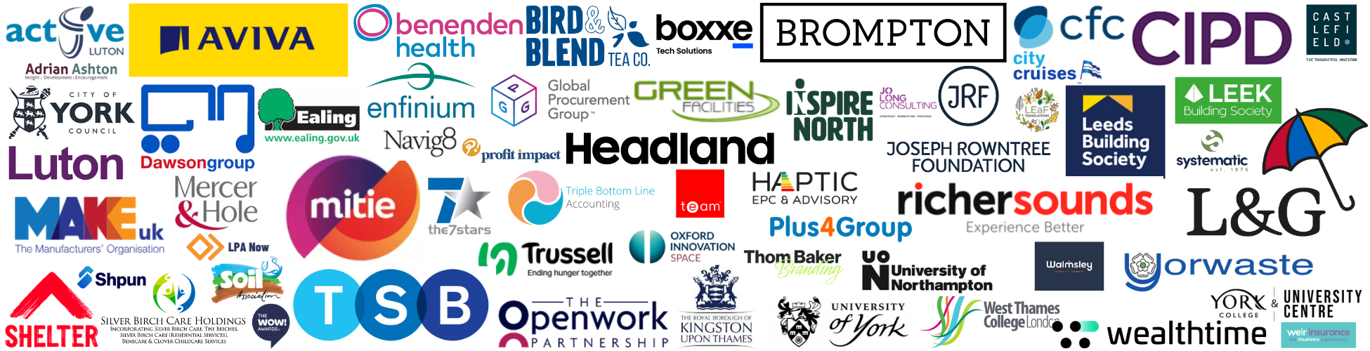 Logos of a few GBC accredited organisations